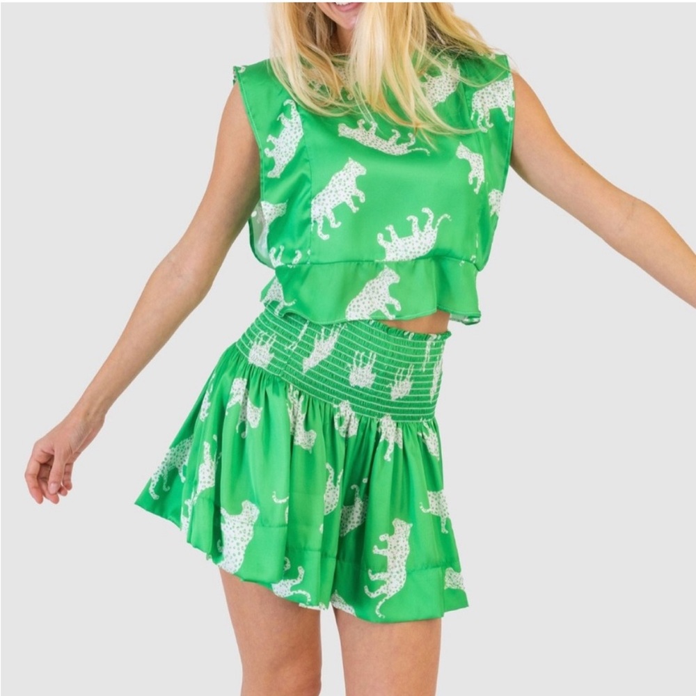Green Leopard Print Set